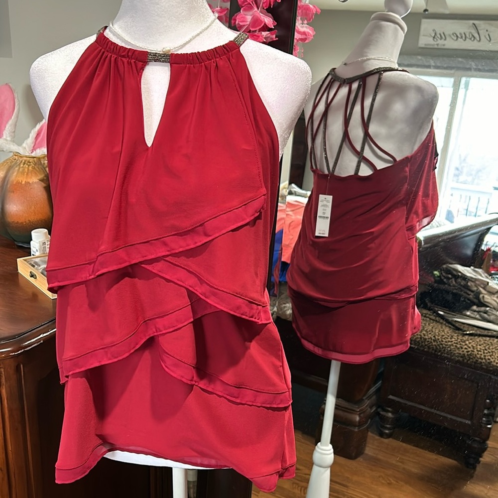 Red halter top